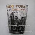 2oz shot glass with shinny gold logo/60ml vodka glass with full printing.